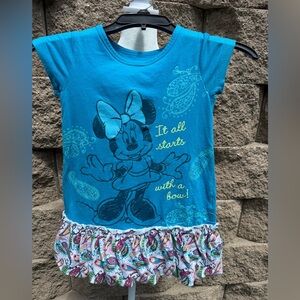 Blue Minnie Mouse Dress with Paisley top/tunic